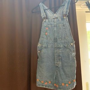 Vintage jean overall shorts